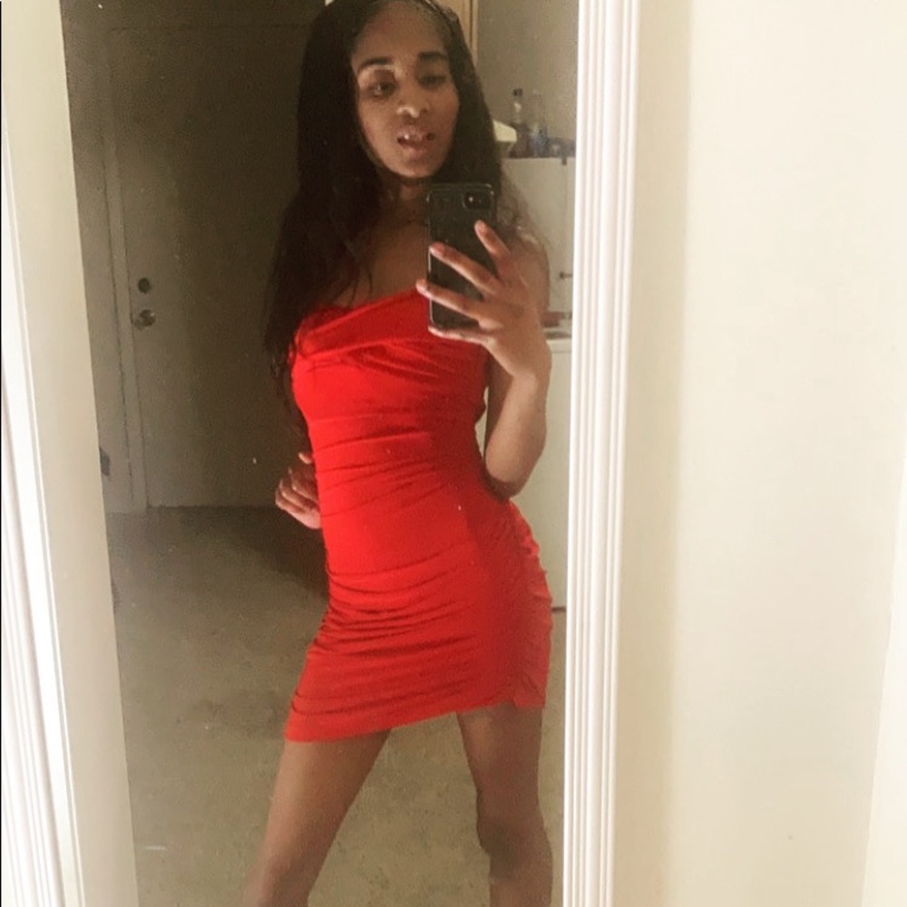 Red cocktail dress